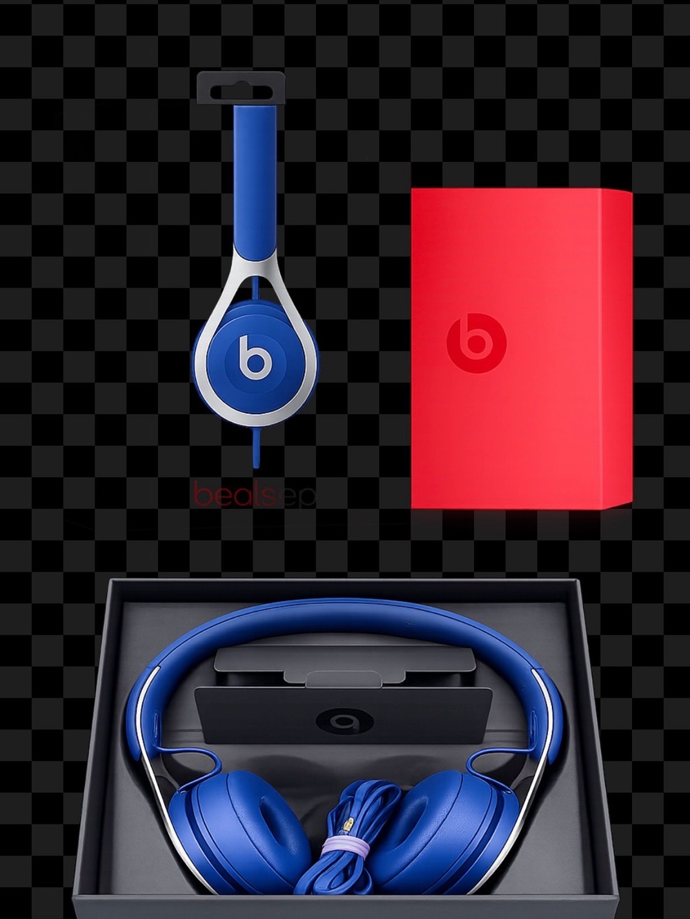 Beats by Dre Blue On-Ear Headphones with Red Box